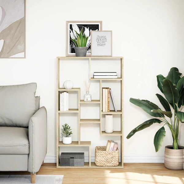 vidaXL Biblioth&egrave;que ch&ecirc;ne sonoma 72x20x120,5 cm bois d'ing&eacute;nierie