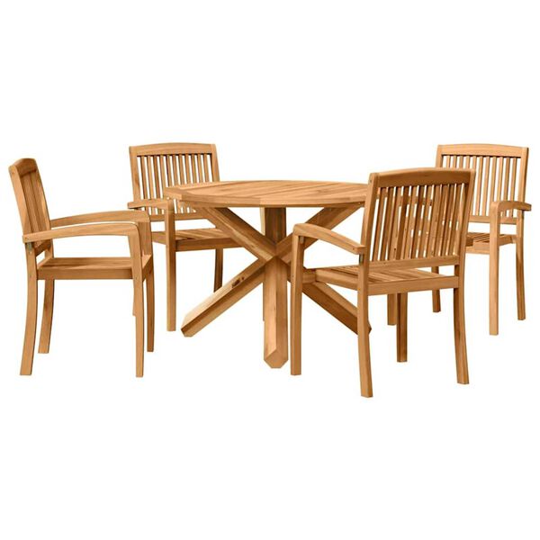 vidaXL Ensemble de salle &agrave; manger pour jardin 3 pcs Marron