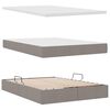 vidaXL Lit avec rangement et LED avec matelas Taupe 140 x 190 cm tissu