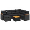 vidaXL Salon de jardin 8 pcs avec coussins noir r&eacute;sine tress&eacute;e