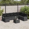vidaXL Ensemble de Canap&eacute;s avec coussin 9 pcs Noir polyrotin