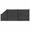 vidaXL Ensemble de Cl&ocirc;ture 3 pc 446 x 186 cm WPC et Aluminium Noir