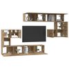 vidaXL Unites TV Montage mural 4 pcs Ch&ecirc;ne artisanal Bois d'ing&eacute;nierie
