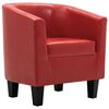 vidaXL Chaise cabriolet avec repose-pied Rouge Similicuir