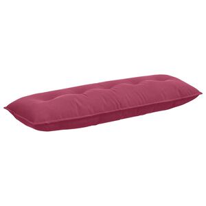 vidaXL Coussin de Dos Bordeaux 140 x 50 cm Tissu en velours c&ocirc;tel&eacute;