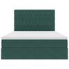 vidaXL Lit avec rangement et LED Vert fonc&eacute; 140 x 190 cm Velours