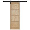 vidaXL Porte coulissante Naturel et Noir 73,5 x 211 cm Pin massif