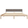 vidaXL Cadre de lit Marron et taupe 200 x 200 cm Bois massif en pin