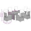 vidaXL Ensemble &agrave; manger de jardin et coussins 7 pcs gris rotin