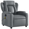 vidaXL Fauteuil de massage inclinable électrique gris similicuir