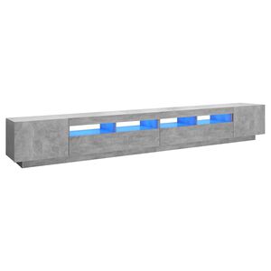 vidaXL Meuble TV avec lumi&egrave;res LED Gris b&eacute;ton 300x35x40 cm