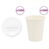 vidaXL Tasses &agrave; caf&eacute; en papier avec couvercles 1000 pcs 8oz 200ml