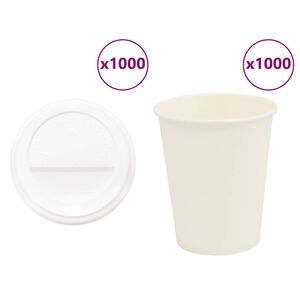 vidaXL Tasses &agrave; caf&eacute; en papier avec couvercles 1000 pcs 8oz 200ml