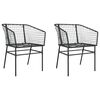 vidaXL Chaises de jardin lot de 2 Noir Résine tressée