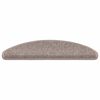 vidaXL Tapis d'escalier 15 pièces 56 x 17 x 3 cm Beige foncé Demi-rond