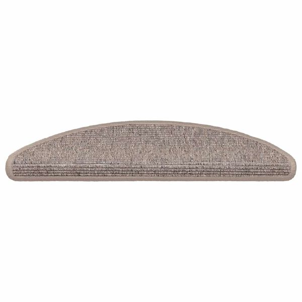 vidaXL Tapis d'escalier 15 pièces 56 x 17 x 3 cm Beige foncé Demi-rond