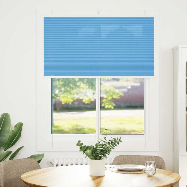 vidaXL Store pliss&eacute; bleu 110x150 cm largeur du tissu 109,4cm polyester
