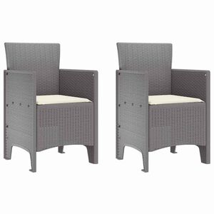 vidaXL Chaise de jardin 2 pc Gris clair Polypropyl&egrave;ne