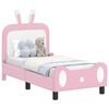 vidaXL Cadre de lit pour tout-petit avec t&ecirc;te de lit Rose 70 x 140 cm