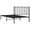 vidaXL Cadre de lit m&eacute;tal sans matelas avec t&ecirc;te de lit noir 100x200cm