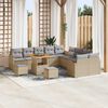 vidaXL Ensemble de canap&eacute; de jardin 13 pcs Beige polyrotin