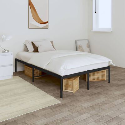 vidaXL Cadre de lit métal sans matelas noir 120x190 cm