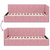 vidaXL Cadre de lit d'angle Rose 90 cm x 200 cm Velours