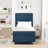 vidaXL Lit &agrave; ressorts avec matelas Bleu 80 x 200 cm tissu