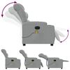 vidaXL Fauteuil de massage inclinable &eacute;lectrique gris clair tissu