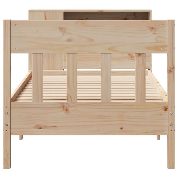 vidaXL Lit biblioth&egrave;que sans matelas 90x200 cm bois de pin massif