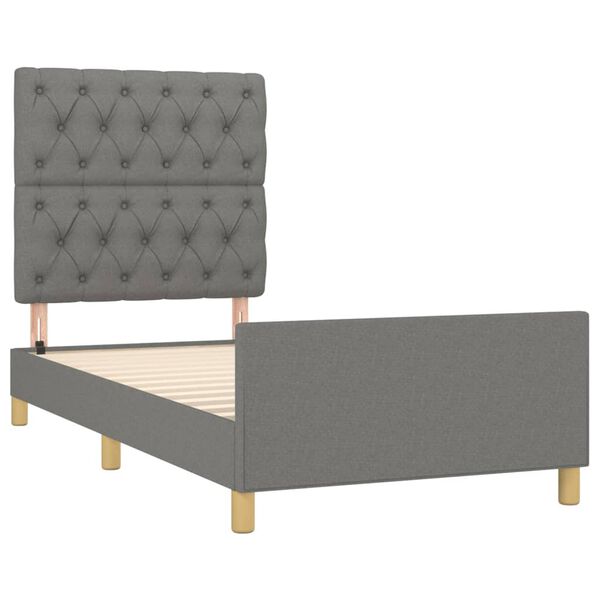 vidaXL Cadre de lit sans matelas gris fonc&eacute; 80x200 cm tissu