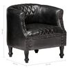 vidaXL Chaise cabriolet Noir 62x58x65 cm Cuir v&eacute;ritable