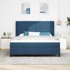 vidaXL Lit &agrave; ressorts avec matelas Bleu 200 x 180 cm tissu