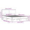 vidaXL Cadre de lit sans matelas ch&ecirc;ne fum&eacute; 140x190 cm