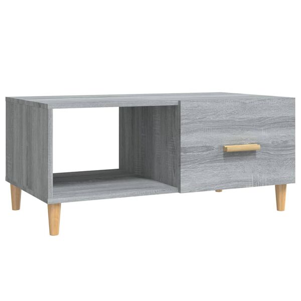 vidaXL Table basse sonoma gris 89,5x50x40 cm bois d'ing&eacute;nierie
