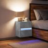 vidaXL Table de chevet murale avec lumi&egrave;res LED gris b&eacute;ton