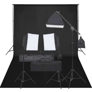 vidaXL Kit de studio photo avec &eacute;clairage et toile de fond
