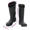vidaXL Bottes de pluie avec chaussettes amovibles noir taille 38 PVC
