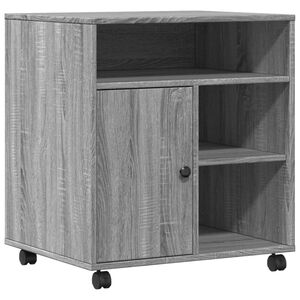 vidaXL Support d'imprimante avec roulettes sonoma gris 60x50x67 cm