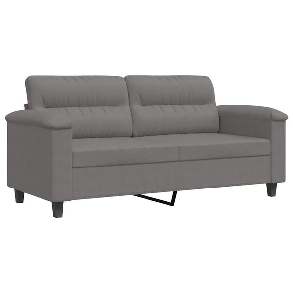 vidaXL Canap&eacute; &agrave; 2 places Gris fonc&eacute; 140 cm Tissu microfibre