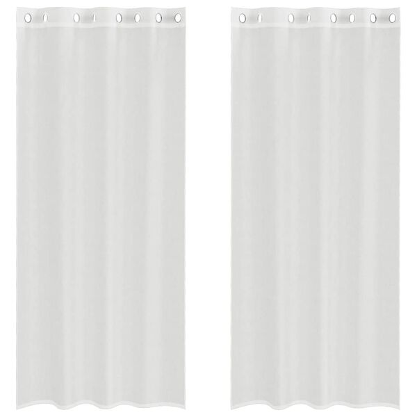 vidaXL Rideaux en voile avec œillets 2 pcs blanc