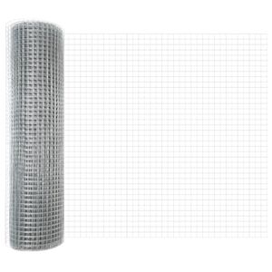 vidaXL Cl&ocirc;ture en fil soud&eacute; 2500 x 80 cm Argent