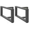 vidaXL Pieds de table basse en T, 2 pi&egrave;ces, anthracite, 60 x 25 x (30-31) cm, acier