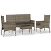 vidaXL Salon de jardin 4 pcs avec coussins Gris R&eacute;sine tress&eacute;e