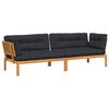 vidaXL Canap&eacute;s d'angle palette de jardin et coussins 2 pcs bois acacia