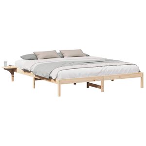 vidaXL Cadre de lit Naturel 200 x 200 cm Pin massif