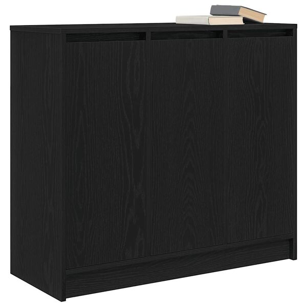 vidaXL Buffet ch&ecirc;ne noir 85x34x76 cm bois d'ing&eacute;nierie