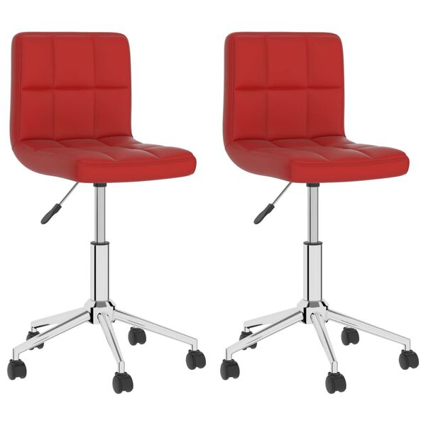 vidaXL Chaises &agrave; manger pivotantes lot de 2 bordeaux similicuir