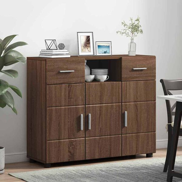 vidaXL Cabinet en Bois avec tiroir Ch&ecirc;ne brun 88,5 x 30,5 x 73 cm