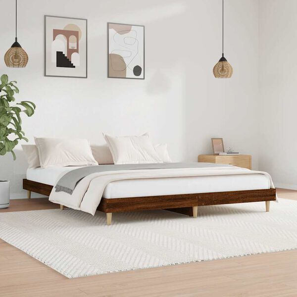 vidaXL Cadre de lit sans matelas ch&ecirc;ne marron 120x200 cm